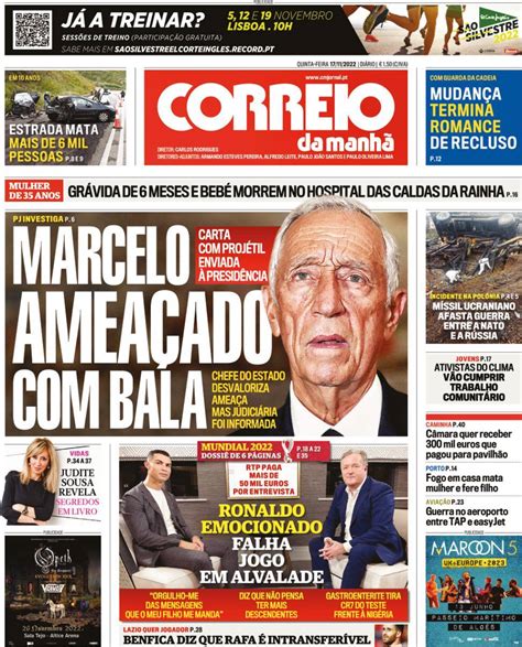 Capa Correio Da Manh Novembro Capasjornais Pt