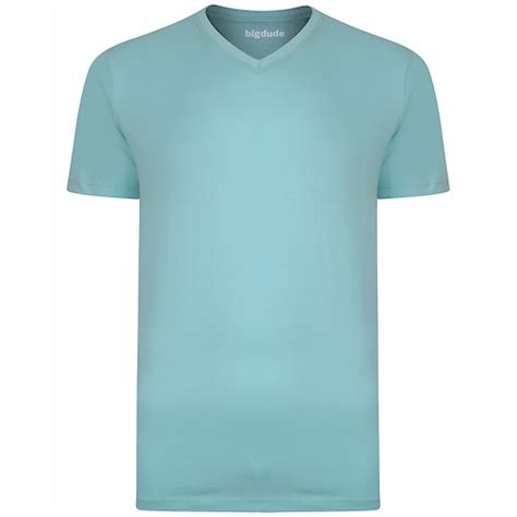 Bigdude Plain V Neck T Shirt Turquoise Bigdude