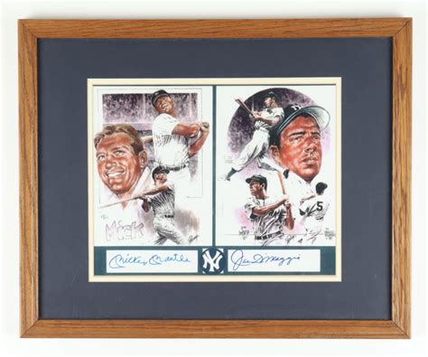 Mickey Mantle Joe Dimaggio Yankees X Custom Framed Print