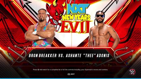 WWE 2k23 Bron Breakker Vs Ashante Adonis YouTube