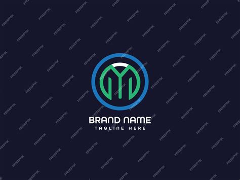 Premium Vector A Blue Logo With A Green Logo That Saysbrand Nameon It