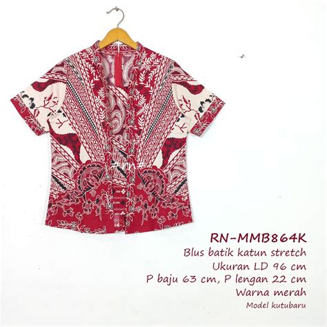 Jual Blouse Batik Katun Stretch All Size Lengan Pendek Part 03 Shopee