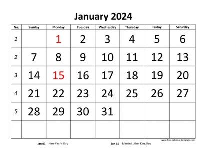 2024 Printable Monthly Calendar with space for appointments (horizontal ...