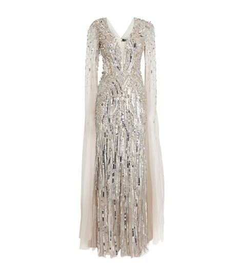 Womens Jenny Packham Gold Beaded Planelto Gown Harrods Countrycode