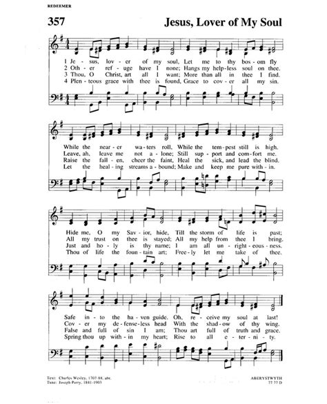 Christian Worship A Lutheran Hymnal 357 Jesus Lover Of My Soul