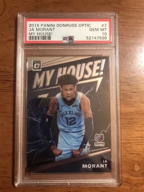 JA MORANT 2019 Panini Donruss Optique Ma Maison 7 Insert PSA 10