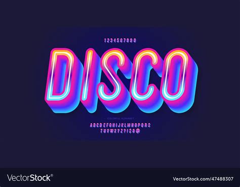 Disco Font 3d Bold Style Modern Typography Vector Image