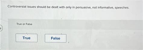 Solved Controversial issues should be dealt with only in | Chegg.com