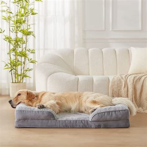 Orthopedic Dog Bed, Waterproof Thick Foam Dog Bed Bolster Sofa with ...