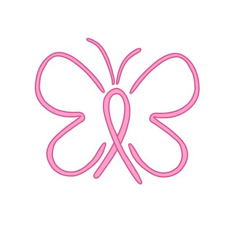 Pink Ribbon With Butterfly Wings Png