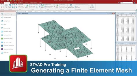 Generating A Finite Element Mesh In The STAAD Pro Analytical Modeler