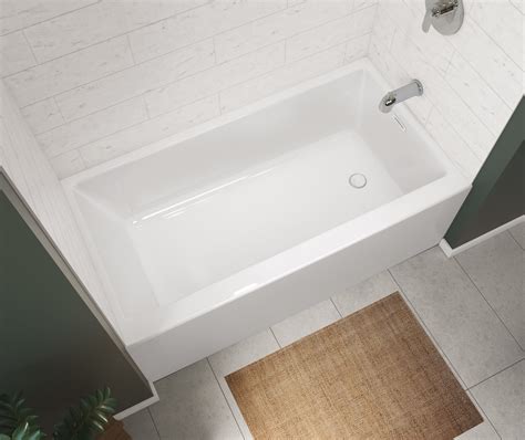 Rubix 6032 AFR Acrylic Alcove Left Hand Drain Bathtub In White Bath