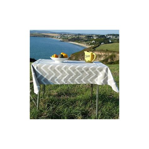 Nappe En Coton Enduit Motif Chevrons Beige Par Fleur De Soleil