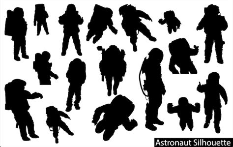 Premium Vector Astronaut Silhouette In Spacesuits