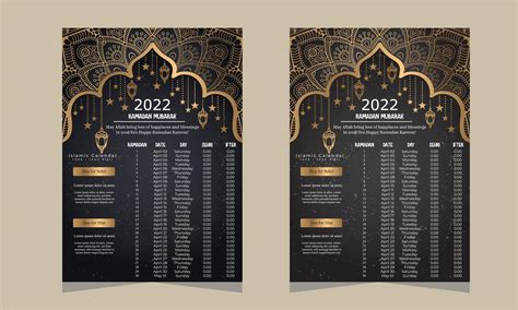 Amazing Ramadan Time Table Vector Illustration 6459345 Vector Art At