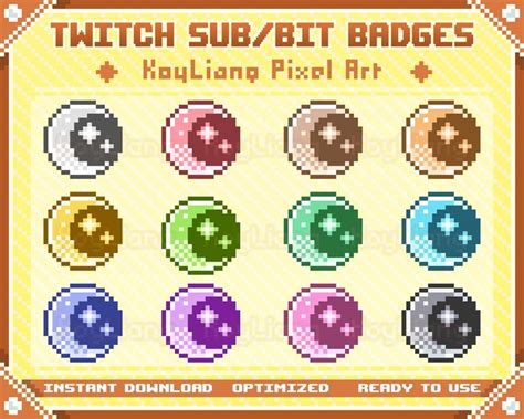 Bit Tier Badges in Pixel Art Design for Twitch Streamer. Cute - Etsy ...