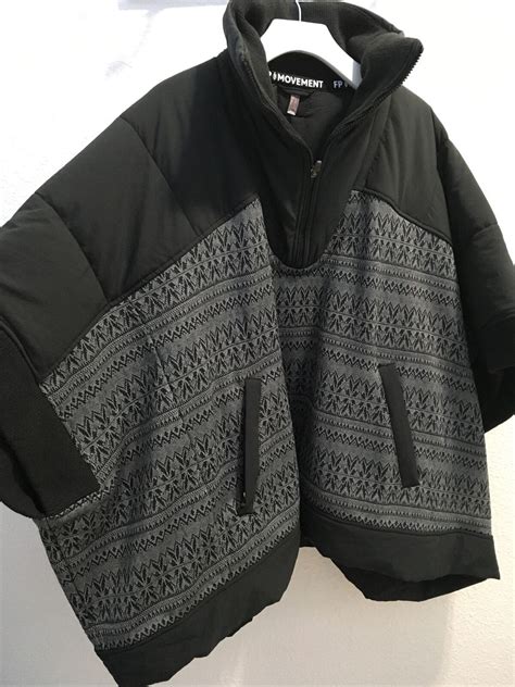 Free People Movement Heritage Oversized Fit Poncho Ch Gem