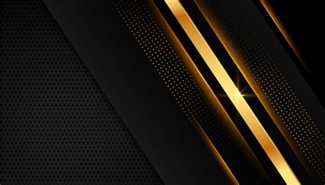 Free Vector Elegant Golden Lines On Dark Black Background