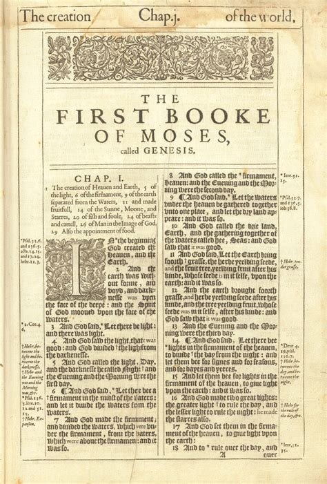 1611 King James Bible First Edition Genesis Title 1611 King James