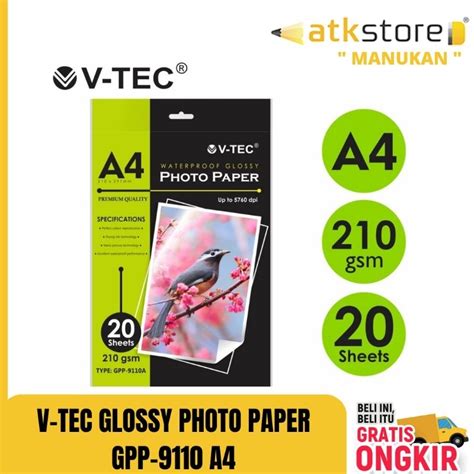 Jual Kertas Foto V Tec Glossy Photo Paper A Gpp A Shopee Indonesia