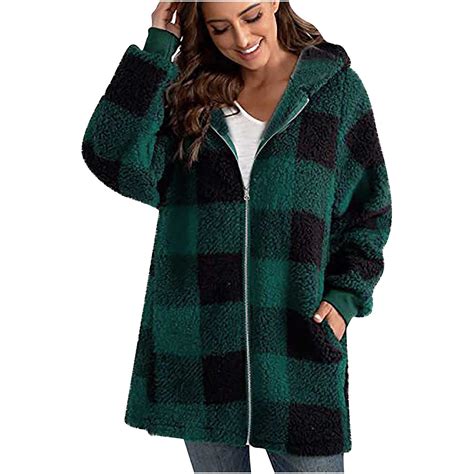 Hapimo Savings Women S Open Front Buffalo Plaid Cardigan Long Sleeve