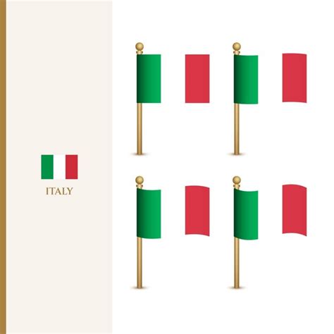 Zwaaiende Vlaggen Van Italië 3d Vector Illustratie Vlag Van Italië