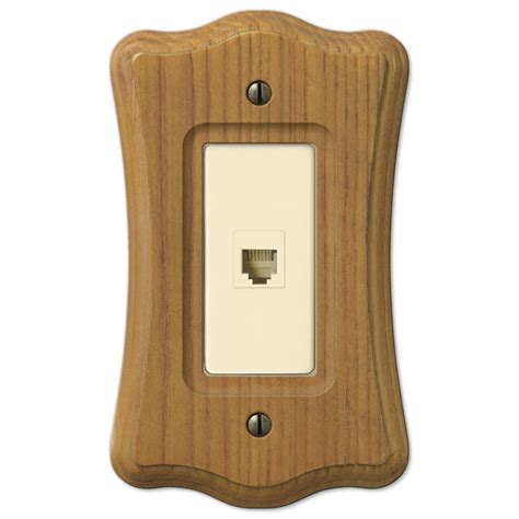 Amerelle Tavern 1 Gang Phone Wall Plate Oak 176ph The Home Depot