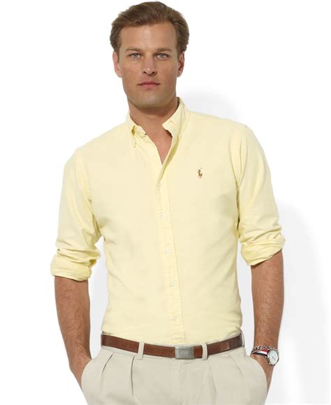 Lyst Polo Ralph Lauren Core Classic Fit Oxford Shirt In Yellow For Men