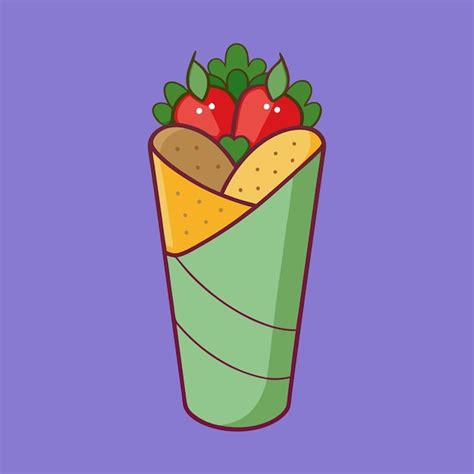 Wraps Fast Food Color Vector Clip Art Design Premium AI Generated Vector