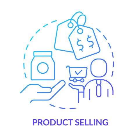 Product Selling Blue Gradient Concept Icon Marketing Strategy Abstract Idea Thin Line