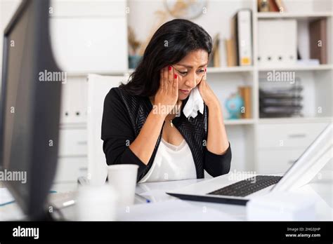 upset business woman crying  workplace  office stock photo alamy
