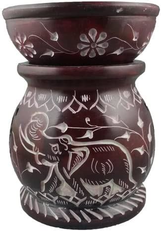 Shiva Plum Elephant Soapstone Essential Oil Burner Aromatherapy Oil