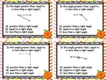 Geometry Estimating And Comparing Angles To 90 Degrees Task Cards