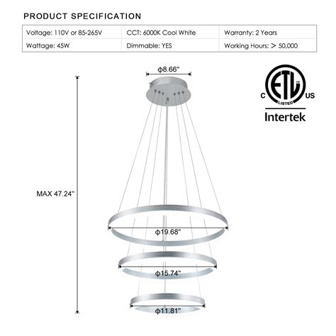 Buccleuch Modern Pendant Light Dimmable Ring Led Chandelier