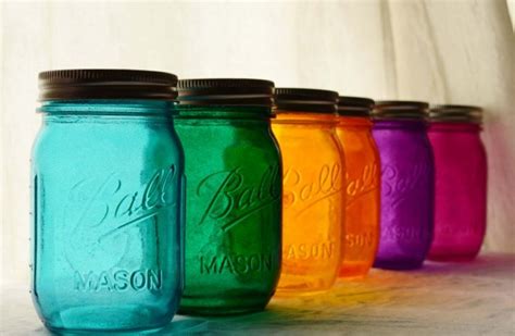 Multi Colored Mason Jars Storyboard Pinterest