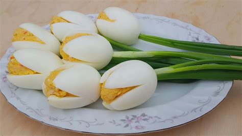 Закуска Белые Тюльпаны Appetizer White Tulips YouTube