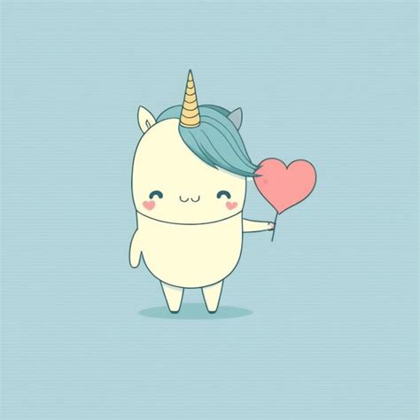 Premium Photo Kawaii Unicorn With Heart For Valentine S Day