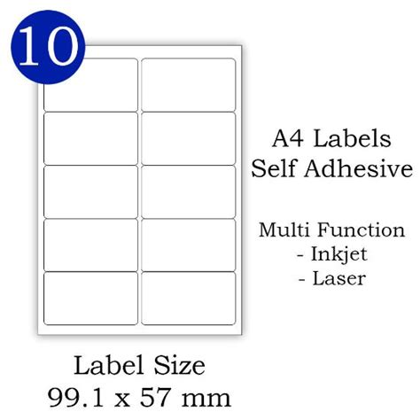 10 Label Per Sheet Address Label Pack Of 100