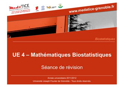 Ue Math Matiques Biostatistiques