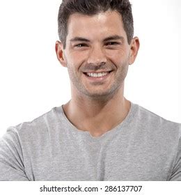 Portrait Mature Man Smiling Camera Isolated Stock Photo 1825580228
