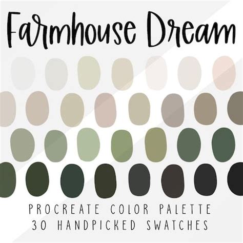 Procreate Color Palette Color Swatches Earth Tones Warm Retro Boho Ipad Lettering Illustration