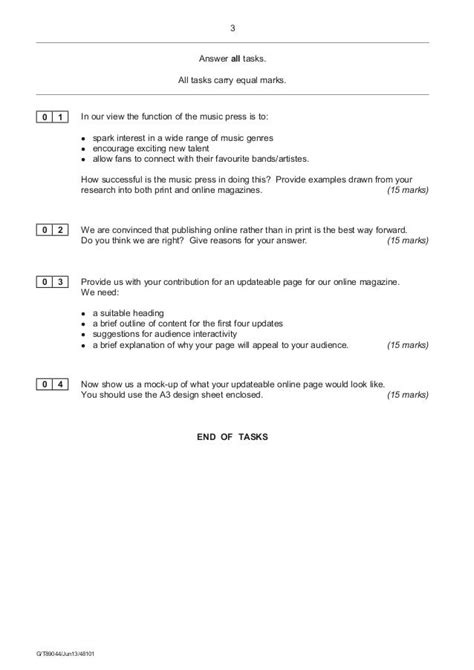 GCSE AQA Media Past Exam Papers