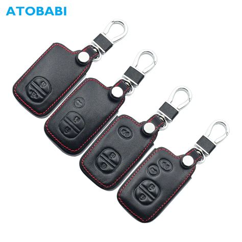 ATOBABI Leather Car Key Case For Toyota Avalon Camry Corolla Highlander