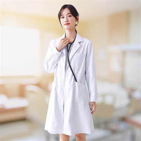 Codlab Coat Long Sleeve Lab Coat White White Coat Lab Gown White Laboratory Gown White Coat