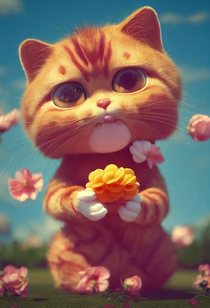 Premium AI Image | A cute cat 3D