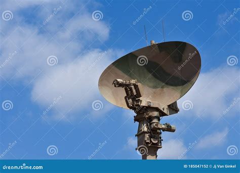 Deployed Military Radar Antenna Dish Stock Photo - Image of flight ...