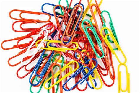 Premium Photo Directly Above Shot Of Multi Colored Paper Clips