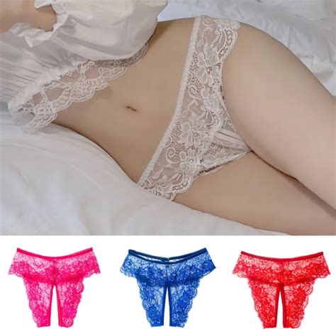 Sexy Lace Open Crotch Panties Crotchless Briefs Womens Underwear