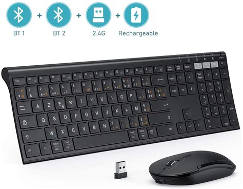 Clavier Souris Sans Fil Bluetooth Et Usb Double Mode Serveneo