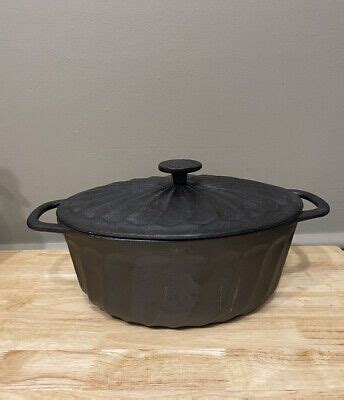 Paula Dean Cast Iron Oval Dutch Oven Roasting Casserole Lid 11 5 X 8